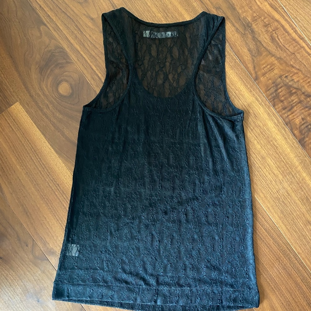 [Hi-Line] Black Lace Racerback Tank Top - Picture 7 of 7